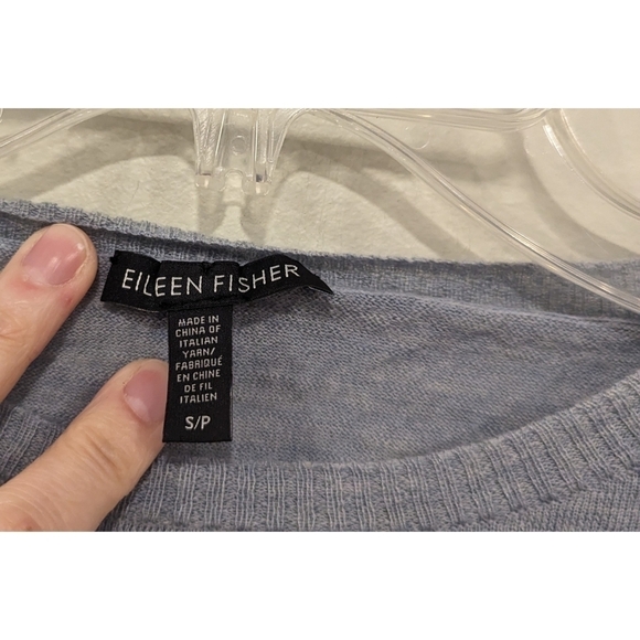 Eileen Fisher Light Blue Italian Yarn Long Sleeve Top Small - Picture 2 of 3